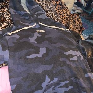 Pink! Blue camo Sherpa hoodie